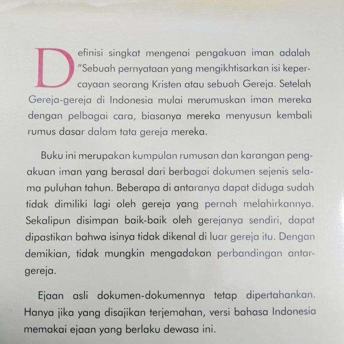Pengakuan Iman Gereja-Gereja di Indonesia