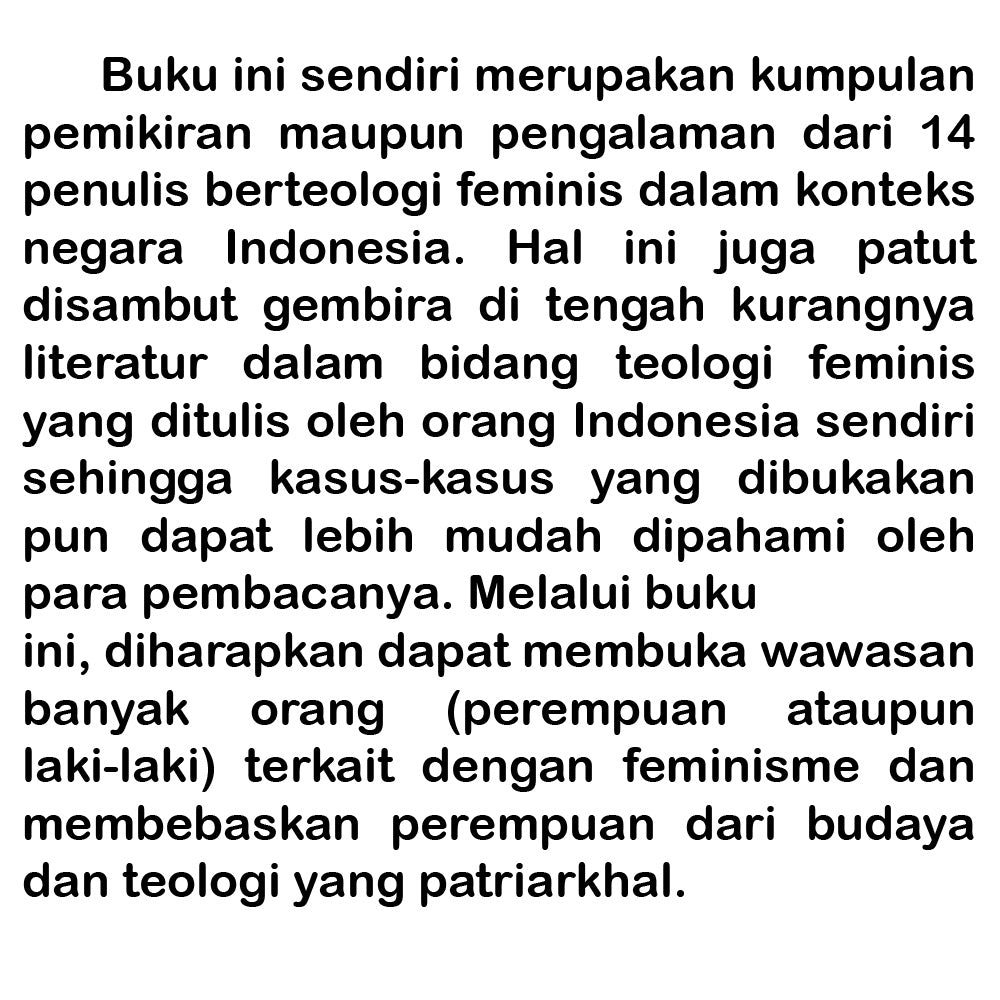 Perempuan Kristiani Indonesia Berteologi Feminis Dalam Konteks