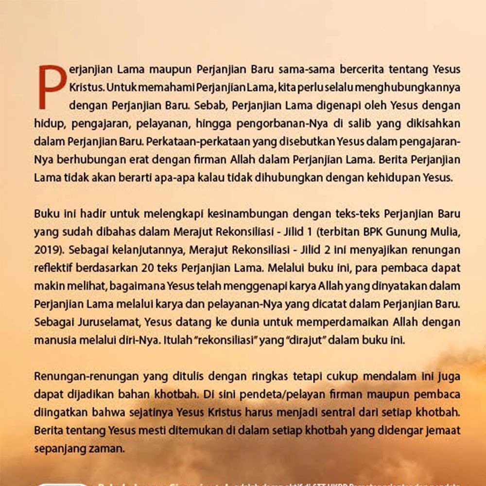 Merajut Rekonsiliasi : Teks-Teks Perjanjian Lama yang Berpusat pada Yesus Kristus