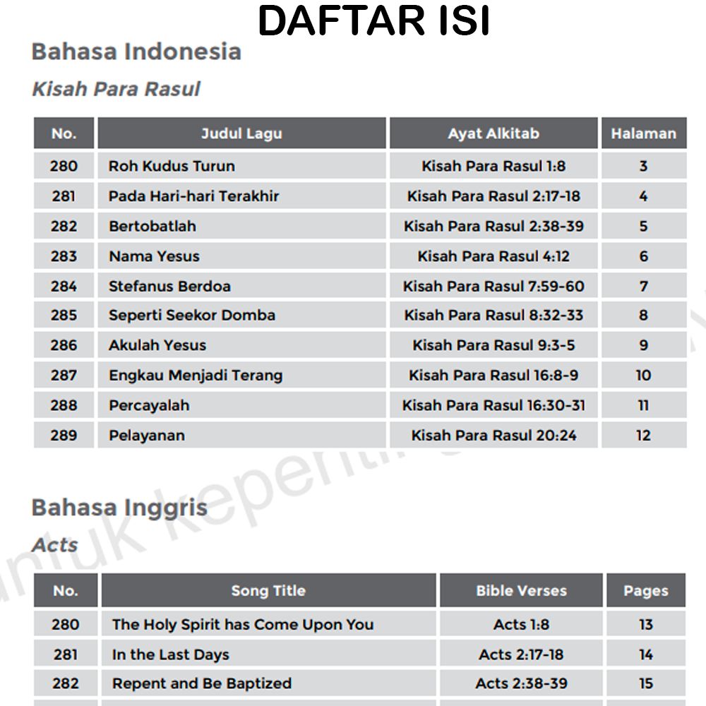 PUJIAN DAN GERAKAN 1-5 (Kisah Para Rasul-Wahyu)