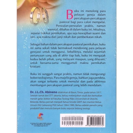 Buku Katekisasi Sidi Nikah, Peneguhan dan Pemberkatannya