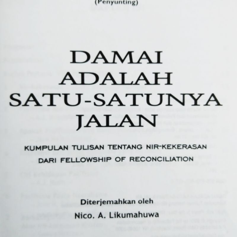 Damai Adalah Satu-satunya Jalan