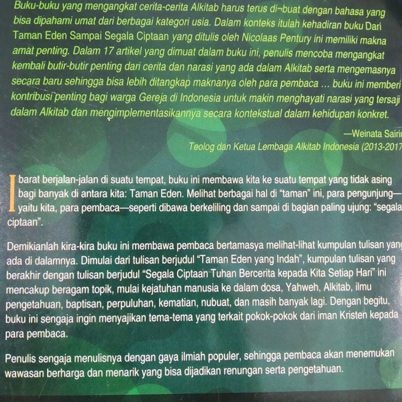 Dari Taman Eden Sampai Segala Ciptaan