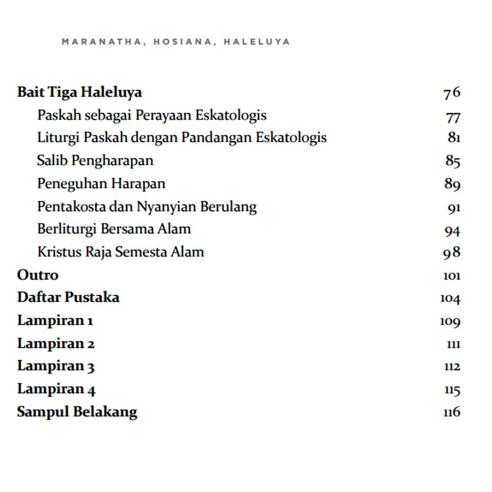 Maranatha Hosiana Haleluya : Meliturgikan Harapan