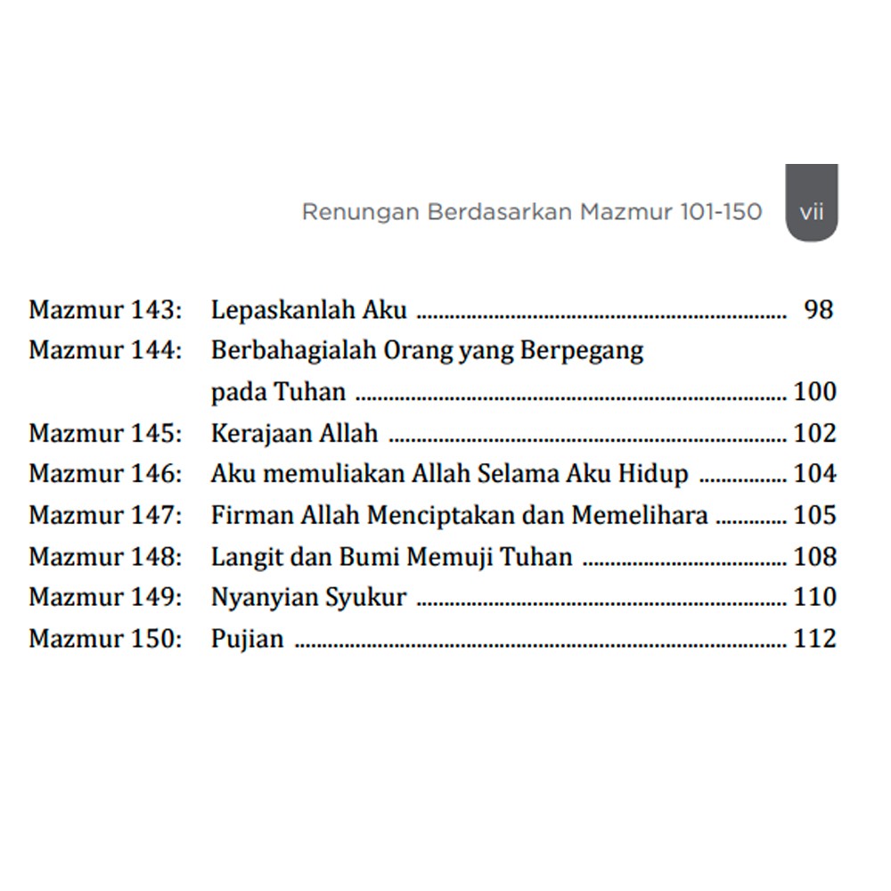 Tuhanlah Penolongku : Renungan berdasarkan Mazmur 101-150