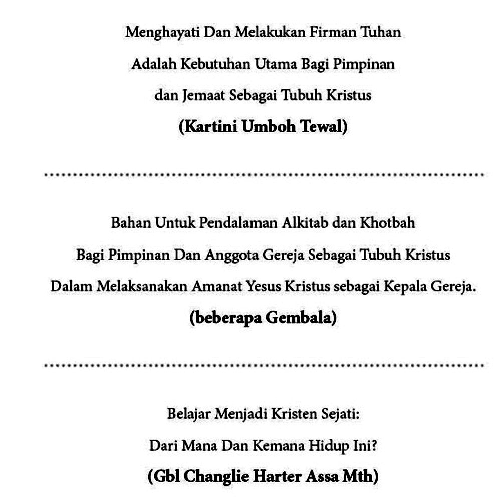 Menghayati dan Melakukan Firman Dalam Alkitab