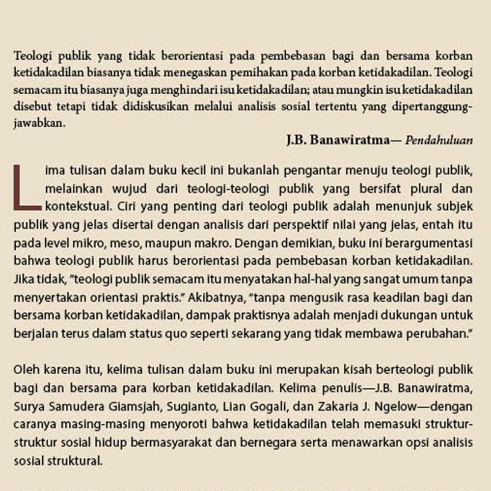 Teologi Publik dan Ketidakadilan